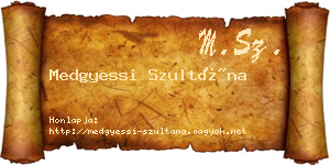 Medgyessi Szultána névjegykártya